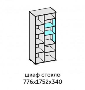 Аллегро-10 Шкаф 2дв. (со стеклом) (дуб крафт золотой-камень темный) в Серове - serov.ok-mebel.com | фото 2