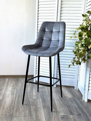 Барный стул ХОФМАН, цвет H-14 Серый, велюр / черный каркас М-City в Серове - serov.ok-mebel.com | фото 3