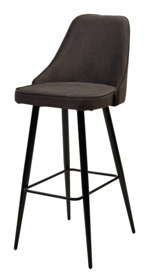 Барный стул NEPAL-BAR ГРАФИТ #14, велюр/ черный каркас (H=78cm) М-City в Серове - serov.ok-mebel.com | фото
