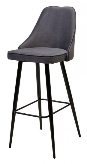 Барный стул NEPAL-BAR СЕРЫЙ #27, велюр/ черный каркас (H=78cm) М-City в Серове - serov.ok-mebel.com | фото