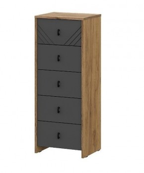 БАЙКАЛ Комод (5 ящиков) Графит/Дуб золотой в Серове - serov.ok-mebel.com | фото