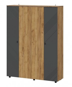 БАЙКАЛ Шкаф четырехстворчатый (Графит/Дуб золотой) в Серове - serov.ok-mebel.com | фото