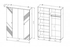 БАЙКАЛ Шкаф четырехстворчатый (Графит/Дуб золотой) в Серове - serov.ok-mebel.com | фото 3