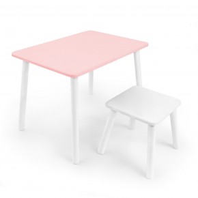 Детский комплект стол и табурет Rolti Baby (розовая столешница/белое сиденье/белые ножки) в Серове - serov.ok-mebel.com | фото