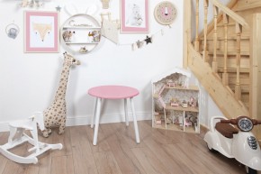 Детский стол круглый Rolti Baby (розовый/белый, массив березы/мдф) в Серове - serov.ok-mebel.com | фото