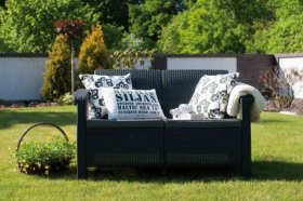 Диван пластиковый Корфу (Corfu love seat) графит в Серове - serov.ok-mebel.com | фото 5