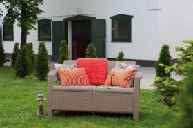 Диван пластиковый Корфу (Corfu love seat) капучино - песок в Серове - serov.ok-mebel.com | фото 3