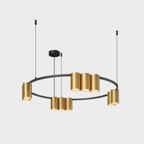 DK4065-BK+SG Подвесной светильник ORBIT , IP20, 10xGU10 LED до 15 Вт, черный + сатинированное золото, алюминий в Серове - serov.ok-mebel.com | фото