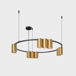 DK4065-BK+SG Подвесной светильник ORBIT , IP20, 10xGU10 LED до 15 Вт, черный + сатинированное золото, алюминий в Серове - serov.ok-mebel.com | фото 2