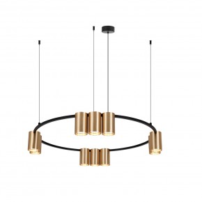 DK4065-BK+SG Подвесной светильник ORBIT , IP20, 10xGU10 LED до 15 Вт, черный + сатинированное золото, алюминий в Серове - serov.ok-mebel.com | фото 3