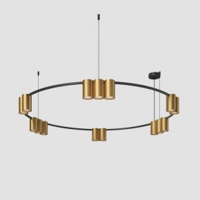 DK4067-BK+SG Подвесной светильник ORBIT, IP20, 15xGU10 LED, до 15 Вт, черный + сатинированное золото, алюминий в Серове - serov.ok-mebel.com | фото 2