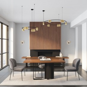 DK4067-BK+SG Подвесной светильник ORBIT, IP20, 15xGU10 LED, до 15 Вт, черный + сатинированное золото, алюминий в Серове - serov.ok-mebel.com | фото 5