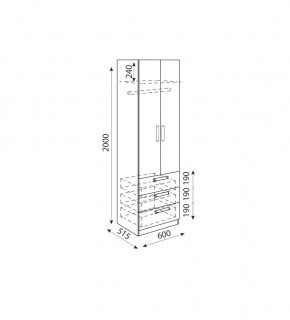 Дуглас (подростковая) М04 Шкаф с ящиками в Серове - serov.ok-mebel.com | фото 3