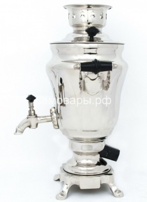 Электрический самовар из латуни никелированный на 1,5 литра форма "Тюльпан" с защитой от выкипания в Серове - serov.ok-mebel.com | фото 1