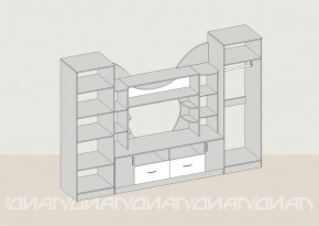 Гостиная Аллегро с 2 шкафами вариант-5 (венге/дуб белфорт) в Серове - serov.ok-mebel.com | фото 2