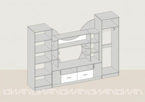 Гостиная Аллегро с 2 шкафами вариант-5 (Ясень светлый/тёмный) в Серове - serov.ok-mebel.com | фото 2