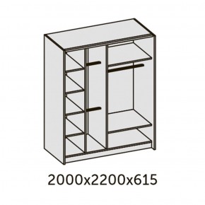 ИННЭС-5 Шкаф-купе 2-х дв. 2000 (2 дв. Ф3 - венге вст. экокожа корич) в Серове - serov.ok-mebel.com | фото 2