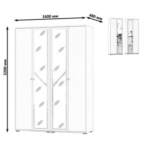 Камелия Шкаф 4-х створчатый, цвет дуб сонома, ШхГхВ 160х48х220 см., универсальная сборка, можно использовать как два отдельных шкафа в Серове - serov.ok-mebel.com | фото 4