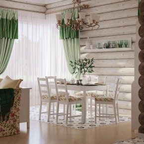 Комлект Вествик обеденный стол и четыре стула, массив сосны, цвет белый в Серове - serov.ok-mebel.com | фото 1