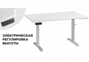 Компьютерный стол Маркос с механизмом подъема 140х80х75 белый / шагрень белая в Серове - serov.ok-mebel.com | фото