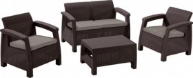 Комплект мебели Корфу сет (Corfu set) коричневый - серо-бежевый * в Серове - serov.ok-mebel.com | фото