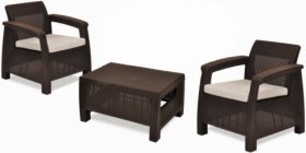Комплект мебели Корфу Уикенд (Corfu Weekend) коричневый - серо-бежевый * в Серове - serov.ok-mebel.com | фото 1