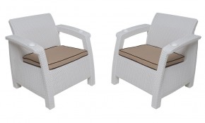 Комплект на балкон Yalta Premium Balcony Set (Ялта) белый (+подушки под спину) в Серове - serov.ok-mebel.com | фото 4