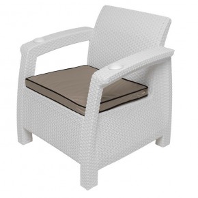 Комплект на балкон Yalta Premium Balcony Set (Ялта) белый (+подушки под спину) в Серове - serov.ok-mebel.com | фото 6