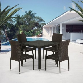 Комплект плетеной мебели T257A/YC379A-W53 Brown (4+1) + подушки на стульях в Серове - serov.ok-mebel.com | фото 1