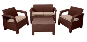 Комплект уличной мебели Yalta Premium Terrace Set (Ялта) шоколадый (+подушки под спину) в Серове - serov.ok-mebel.com | фото 1