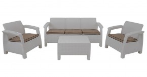 Комплект уличной мебели Yalta Premium Terrace Triple Set (Ялта) белый (+подушки под спину) в Серове - serov.ok-mebel.com | фото 1