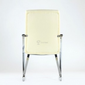 Кресло Barneo K-25 для посетителей и переговорных (хром, бежевая экокожа) в Серове - serov.ok-mebel.com | фото 3