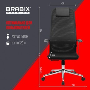 Кресло BRABIX PREMIUM "Ultimate EX-801" хром, плотная двойная сетка Х2, черное, 532917 в Серове - serov.ok-mebel.com | фото 7