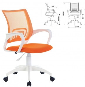 Кресло BRABIX "Fly MG-396W", пластик белый, сетка, оранжевое, 532401, MG-396W_532401 в Серове - serov.ok-mebel.com | фото 2