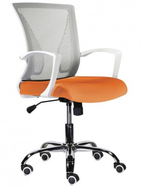 Кресло BRABIX "Wings MG-306", пластик белый, хром, сетка, серое/оранжевое, 532011 в Серове - serov.ok-mebel.com | фото 1