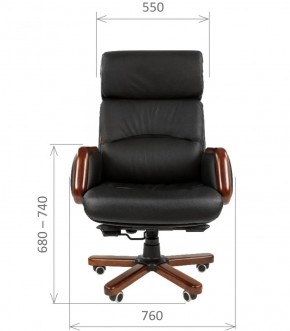 Кресло для руководителя CHAIRMAN 417 (Натуральная кожа) Черное в Серове - serov.ok-mebel.com | фото 4