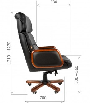 Кресло для руководителя CHAIRMAN 417 (Натуральная кожа) Черное в Серове - serov.ok-mebel.com | фото 5