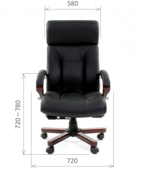 Кресло для руководителя CHAIRMAN  421 (Натуральная кожа) Черное в Серове - serov.ok-mebel.com | фото 4