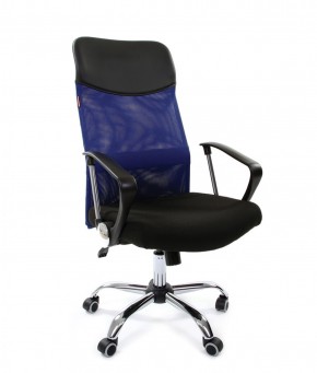 Кресло для руководителя CHAIRMAN 610 N (15-21 черный/сетка синий) в Серове - serov.ok-mebel.com | фото