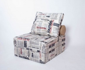 Кресло-кровать-пуф бескаркасное Прайм (Газета) в Серове - serov.ok-mebel.com | фото
