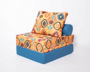 Кресло-кровать-пуф бескаркасное Прайм (мехико желтый-морская волна) в Серове - serov.ok-mebel.com | фото