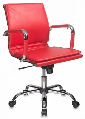 Кресло руководителя Бюрократ CH-993-LOW/RED красный в Серове - serov.ok-mebel.com | фото