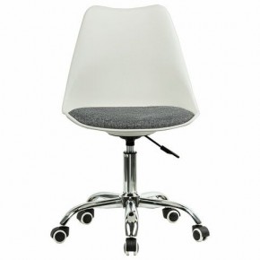 Кресло стул BRABIX "Eames MG-310 CH", хром, пластик белый, ткань серая, 532924 в Серове - serov.ok-mebel.com | фото