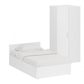 Кровать 1200 + Шкаф угловой Стандарт, цвет белый, ШхГхВ 123,5х203,5х70 + 81,2х81,2х200см., сп.м. 1200х2000 мм., без матраса, основание есть в Серове - serov.ok-mebel.com | фото
