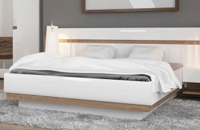 Кровать 140/TYP 91-01 с подъемником, LINATE ,цвет белый/сонома трюфель в Серове - serov.ok-mebel.com | фото
