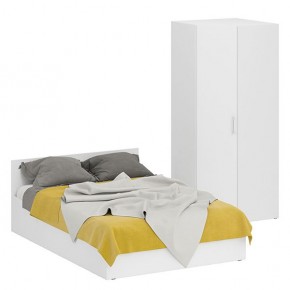 Кровать 1400 + Шкаф угловой Стандарт, цвет белый, ШхГхВ 143,5х203,5х70 + 81,2х81,2х200см., сп.м. 1400х2000 мм., без матраса, основание есть в Серове - serov.ok-mebel.com | фото