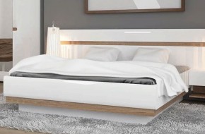Кровать 160/TYP 92, LINATE ,цвет белый/сонома трюфель в Серове - serov.ok-mebel.com | фото 2