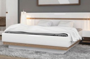 Кровать 160/TYP 94-01 с подъемником, LINATE ,цвет белый/сонома трюфель в Серове - serov.ok-mebel.com | фото 5