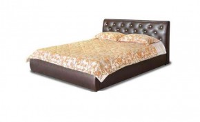 Кровать 1600 Флоренция в к/з "Классик коричневый" (серия Норма) +основание +ПМ +дно ЛДСП в Серове - serov.ok-mebel.com | фото