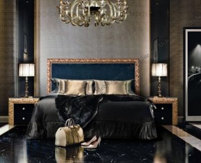 Кровать 2-х спальная (1,6 м) Тиффани Premium черная/золото с мягким элементом (Антрацит) с подъемным механизмомарт (ТФКР-3[3](П) в Серове - serov.ok-mebel.com | фото 2